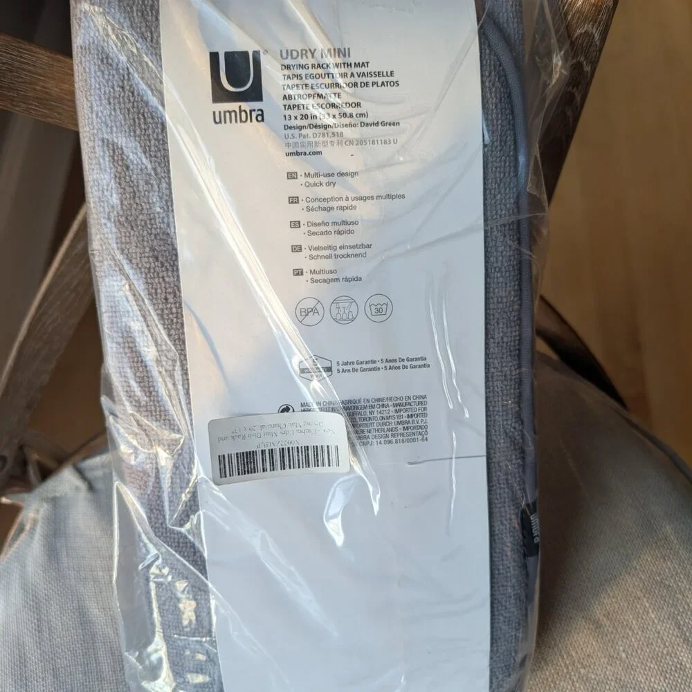 Umbra UDry Mini Dish Drying Mat in Gray - NBU